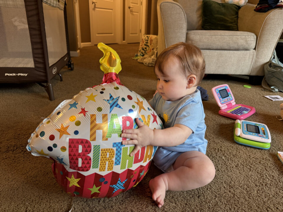 Jack enjoying the spoils of his birthday